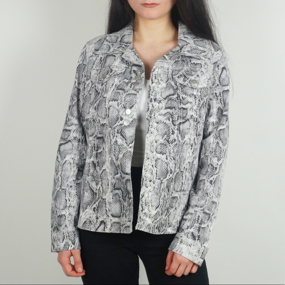 Black White Grey Snakeskin Light Jacket